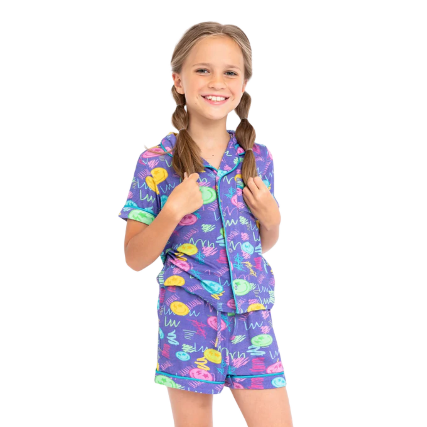 Preppy Goose Smiley Face Short Sleeve Pajama