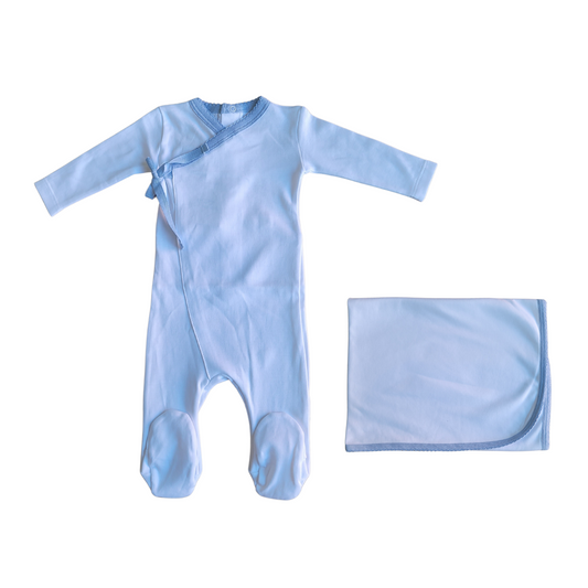 Tiptoe Baby Crossed Boy Footie Set