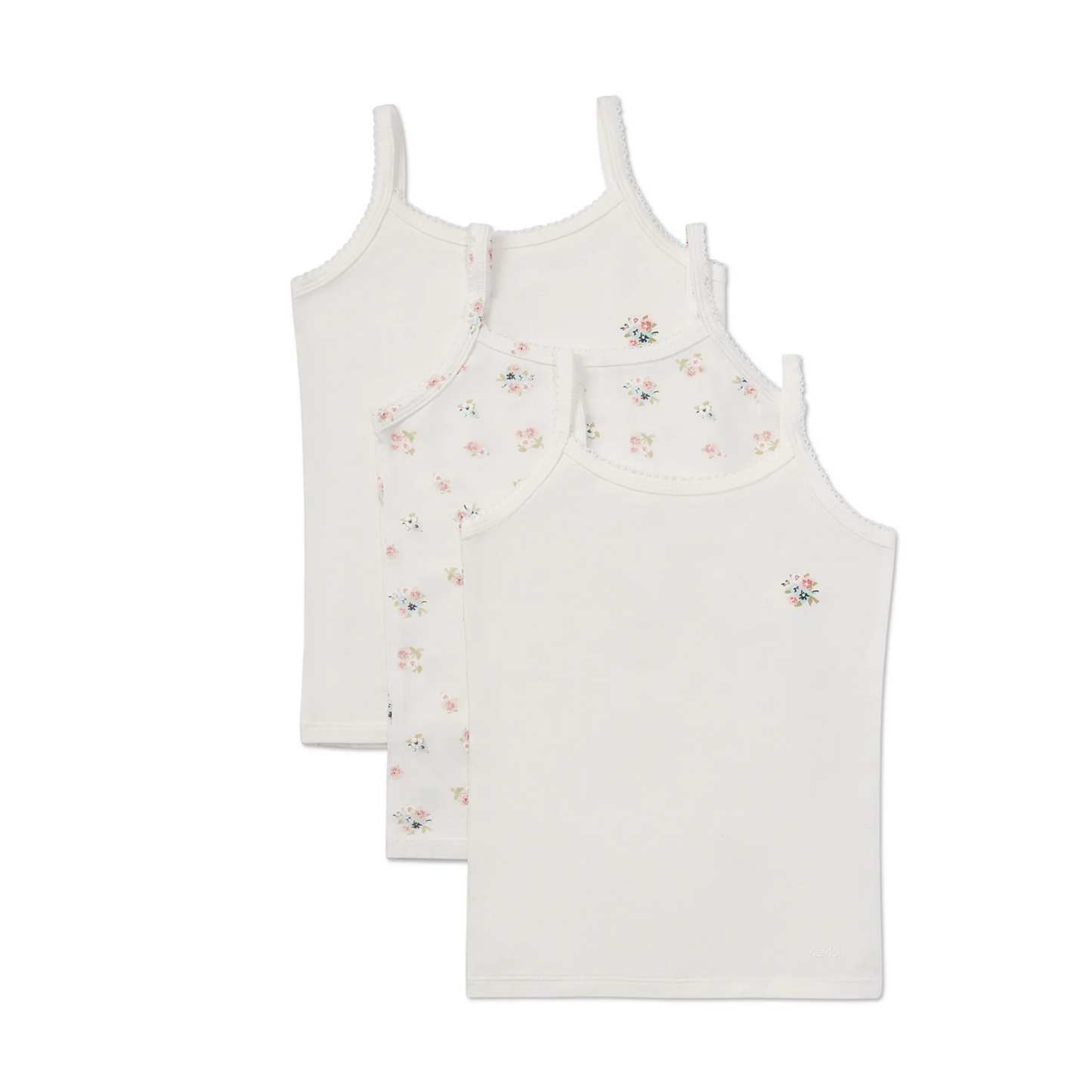 Memoi Girls 3 Pair Pack Ditsy Floral Multi Camis