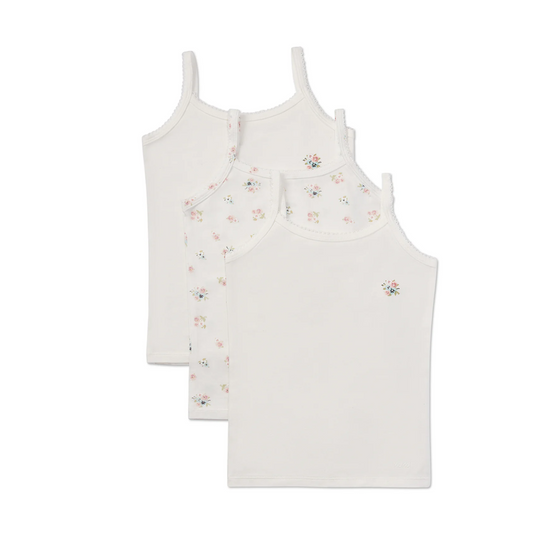 Memoi Girls 3 Pair Pack Ditsy Floral Multi Camis