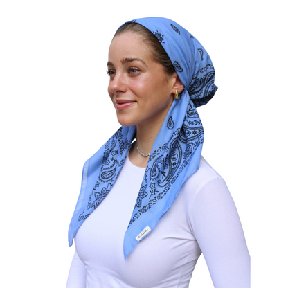 The Scarf Bar Short Classic Paisley With Velvet Grip Headscarf