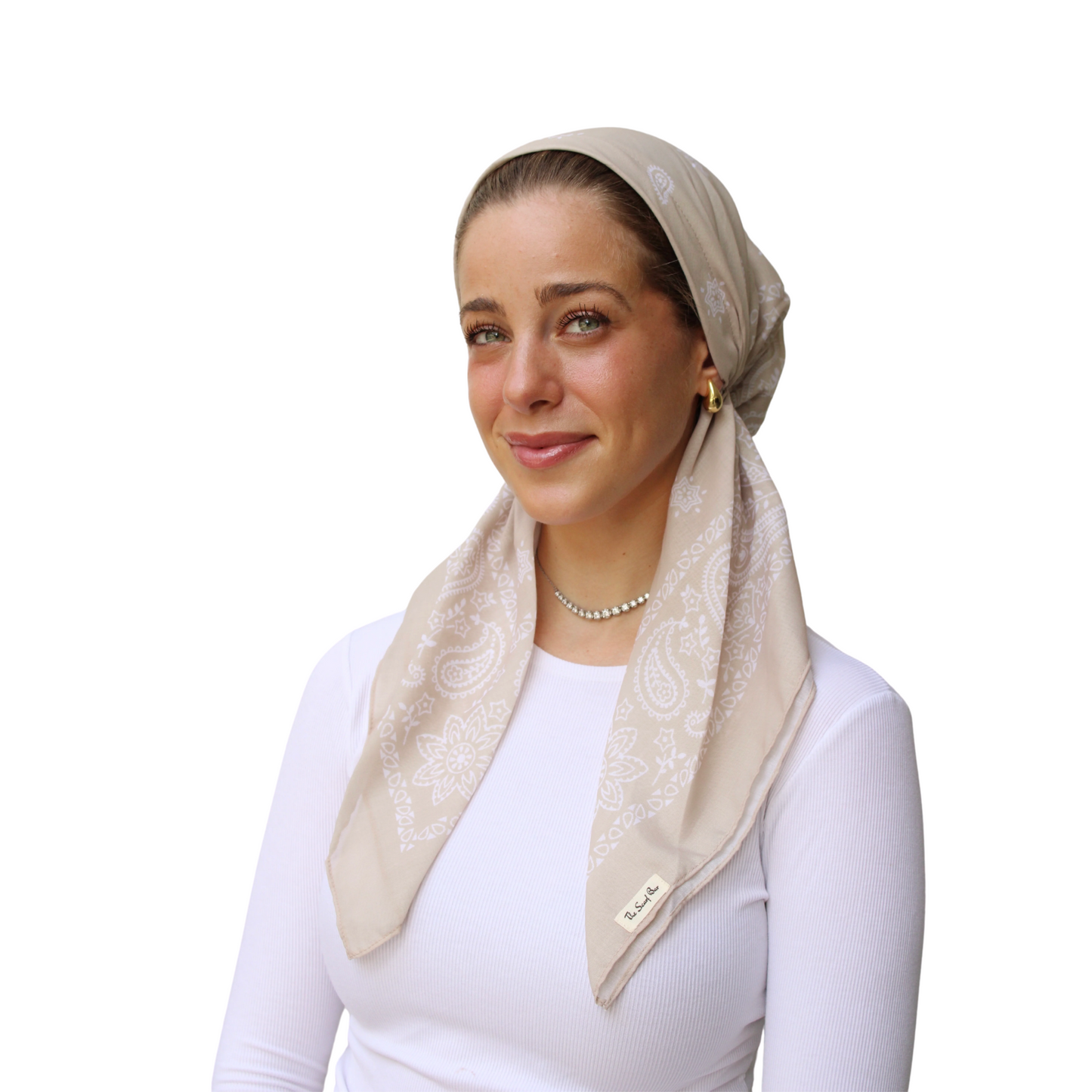 The Scarf Bar Short Classic Paisley With Velvet Grip Headscarf