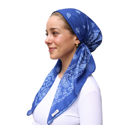 The Scarf Bar Short Classic Paisley With Velvet Grip Headscarf