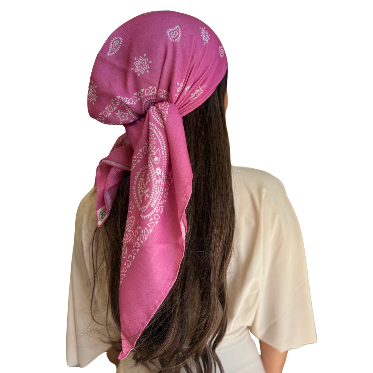 The Scarf Bar Short Classic Paisley With Velvet Grip Headscarf