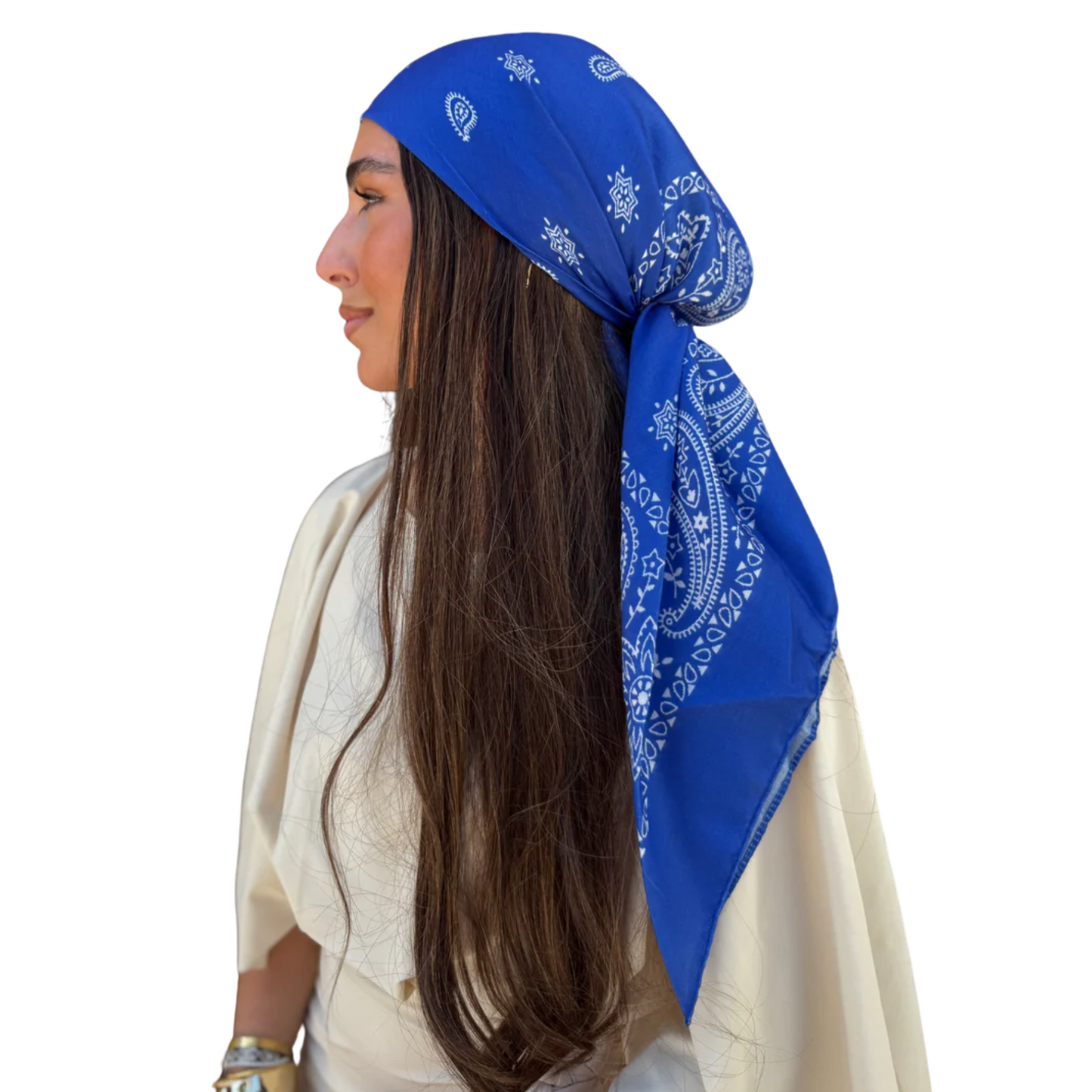 The Scarf Bar Short Classic Paisley With Velvet Grip Headscarf