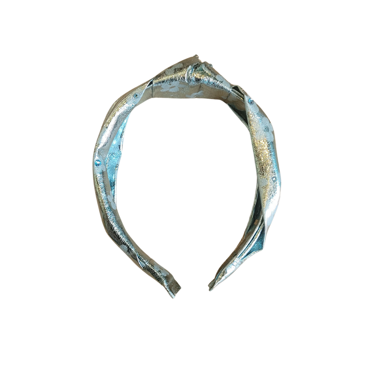Bari Lynn Crystallized Metallic Flower Knot Headband