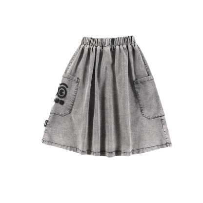Loud Time Midi Stone Wash Skirt