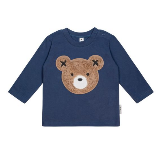 Huxbaby Furry Huxbear Long Sleeve Marine Blue Top