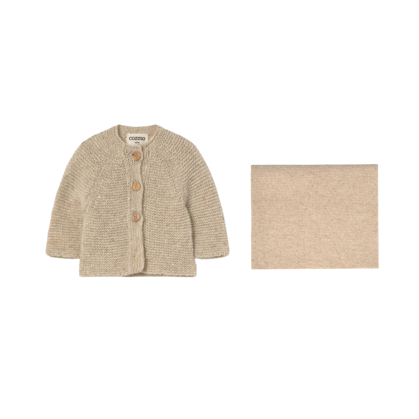 Cozmo Tweed Tricot Cardigan with Blanket