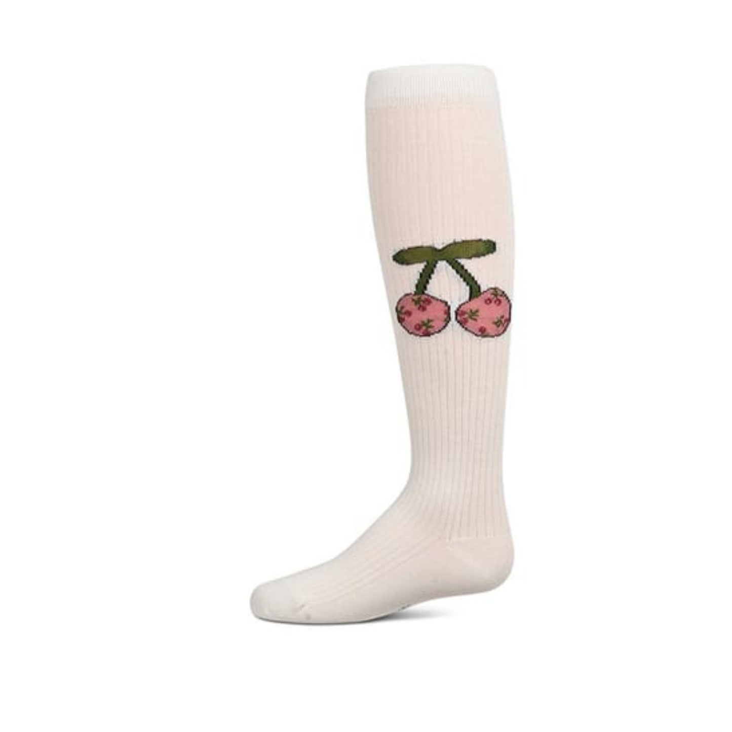 Memoi Ribbed Cherry Knee High - MKF-7192