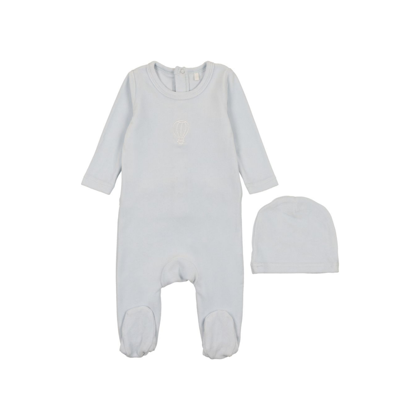 Pouf Velour Embroidered Footie