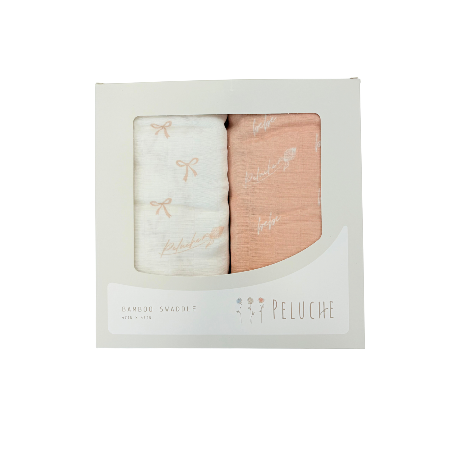 Peluche Bebe Bow Swaddle 2Pk