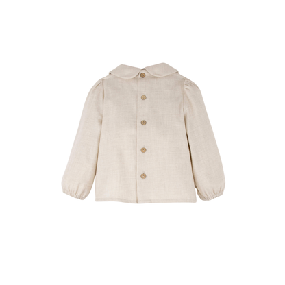 Popelin  Embroidered Baby Collar Shirt