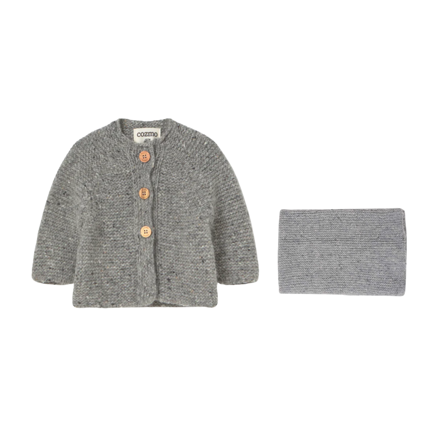 Cozmo Tweed Tricot Cardigan with Blanket