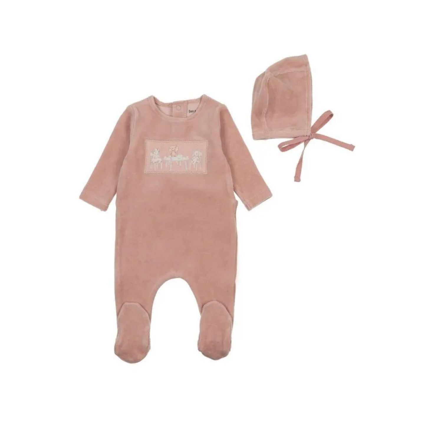 Bee And Dee Tea Time Velour Footie