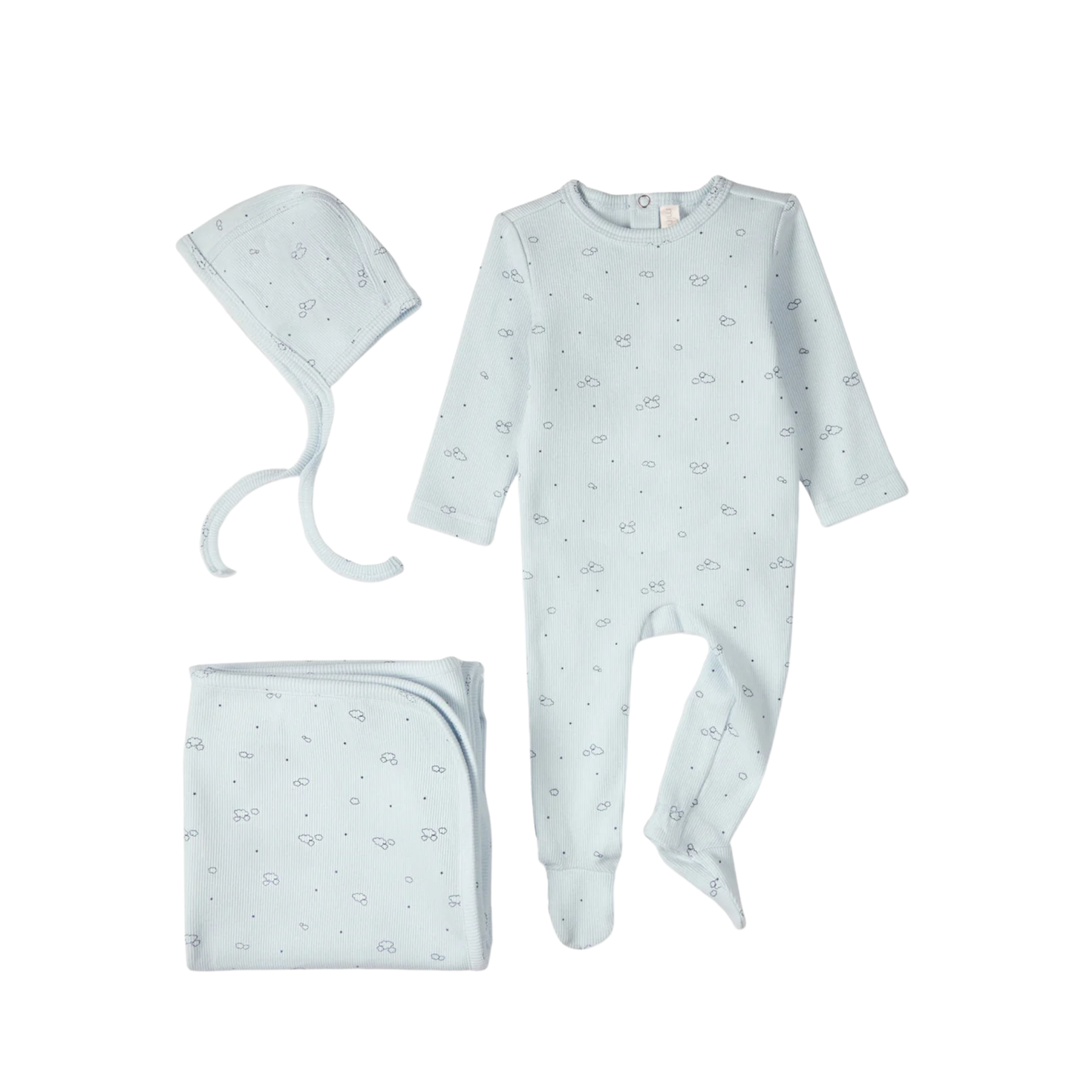 MiniMoi Clouds of Happiness 3 Pc Footie Set