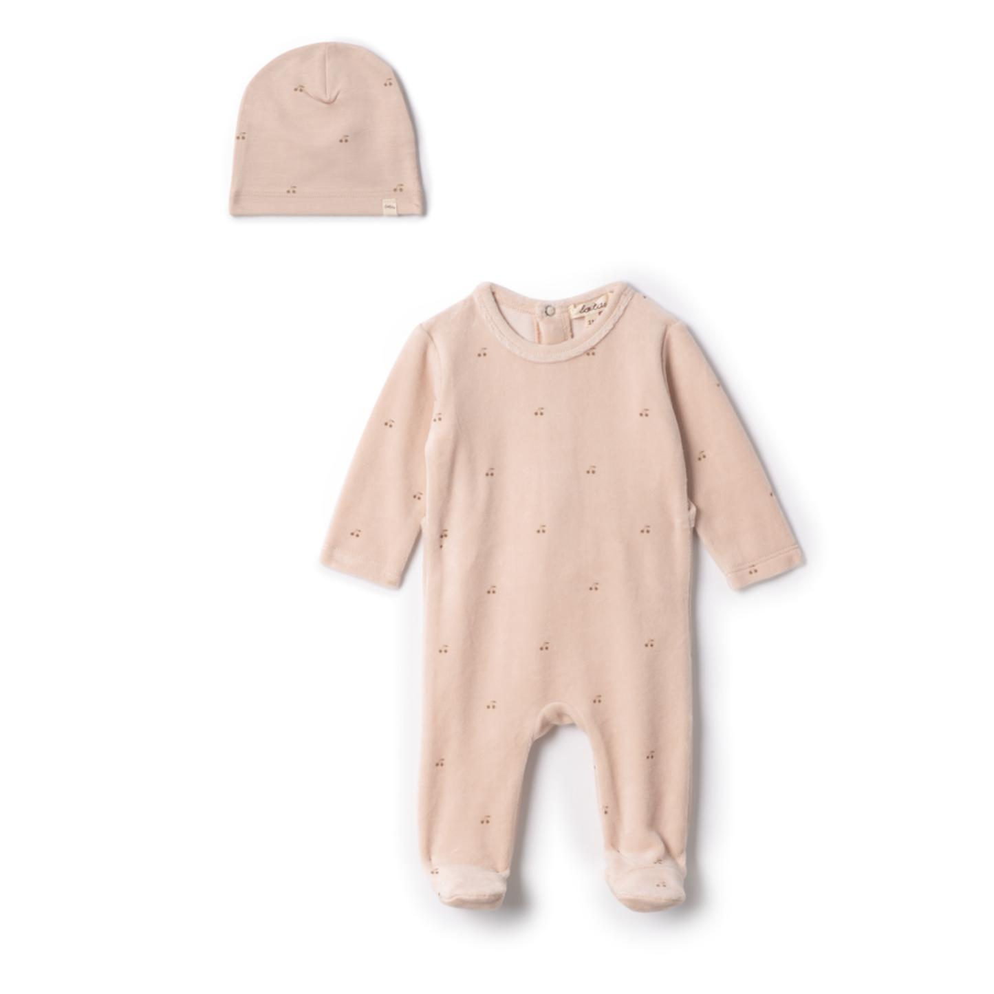 Lola Velour Cherry Print Footie