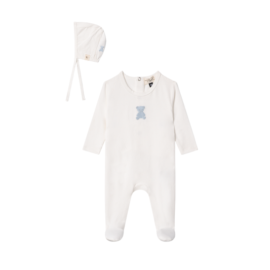 Bebe Bella  Bear Embroidery Modal Footie