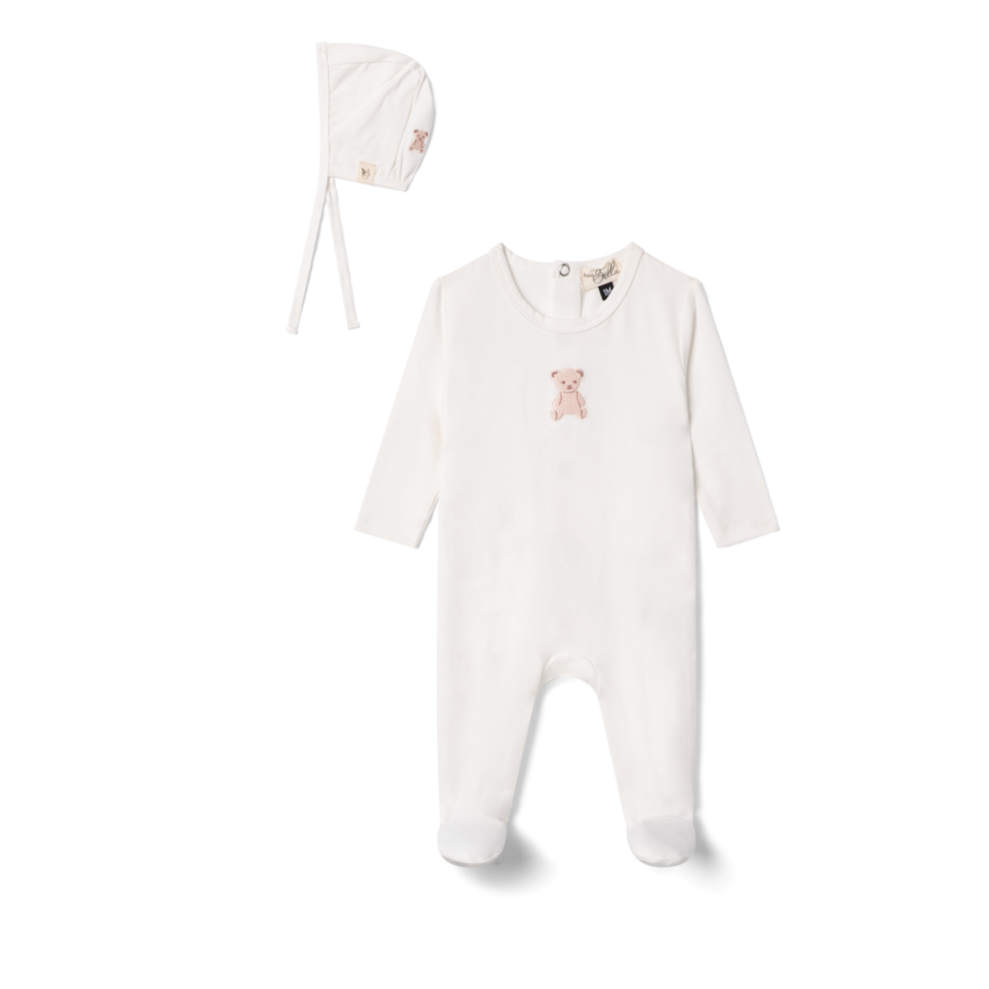 Bebe Bella  Bear Embroidery Modal Footie