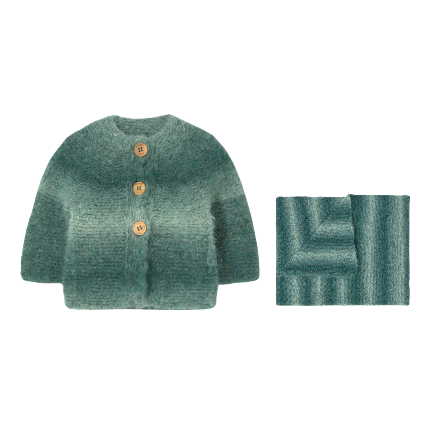 Cozmo Soft Dyed Tricot Cardigan with Blanket