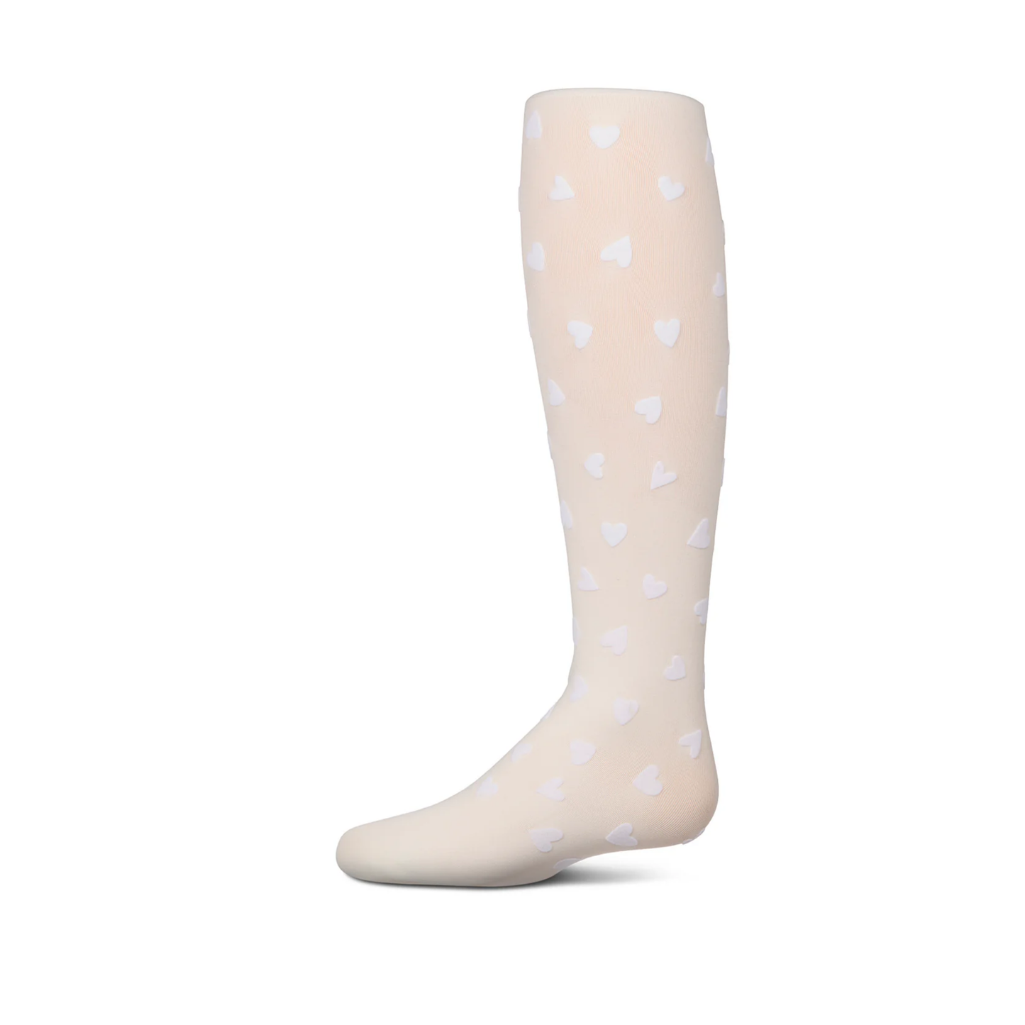 Memoi Heart To Heart Flocked Opaque Tights - MKF-4088