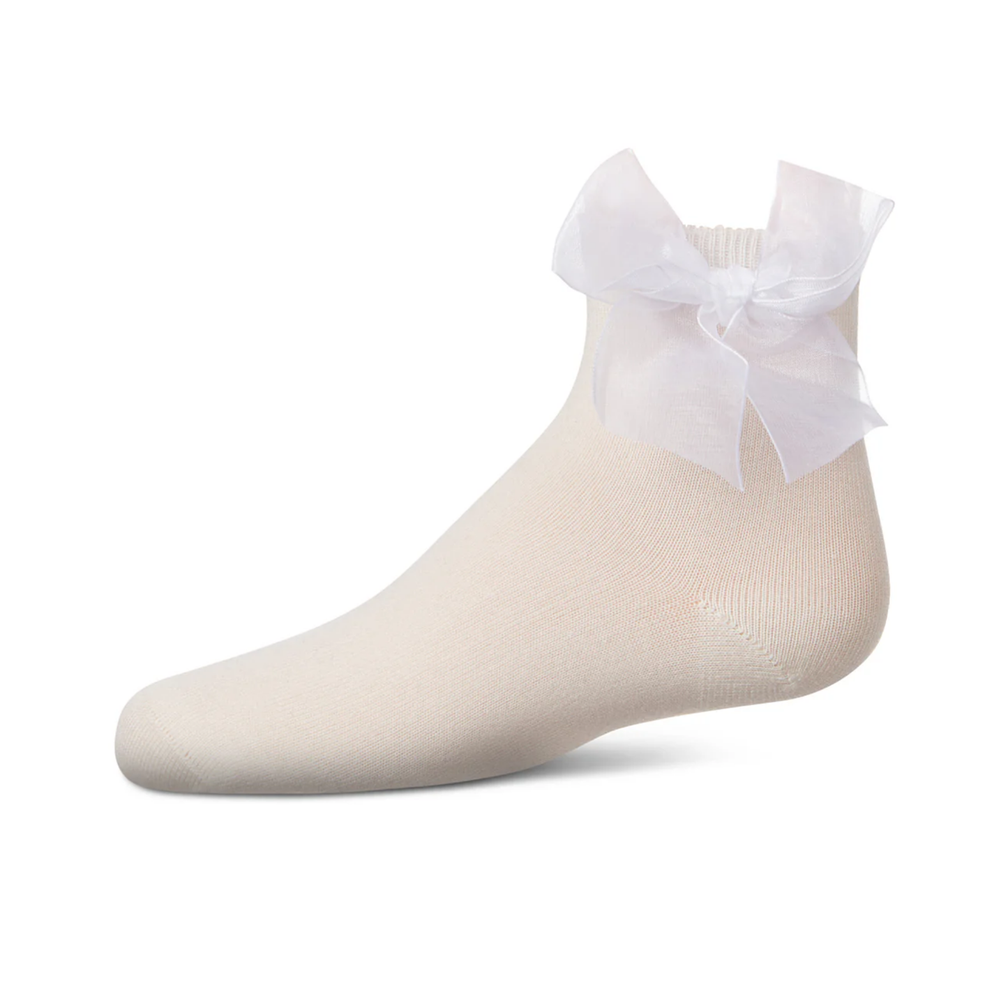 Memoi Girls Tulle Bow Anklet Socks - Mkf-1009