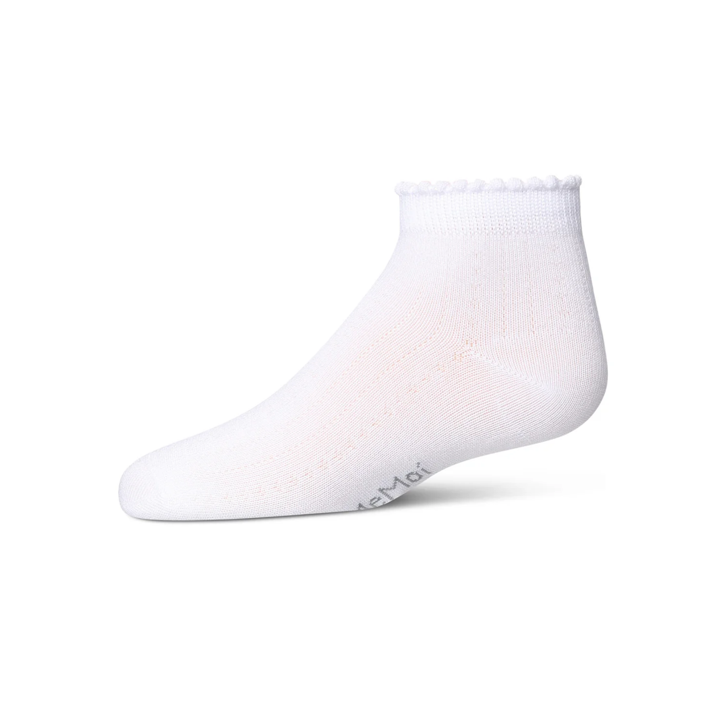 Memoi Ditsy Floral Scalloped Cuff Anklet Sock - Mkf-1003