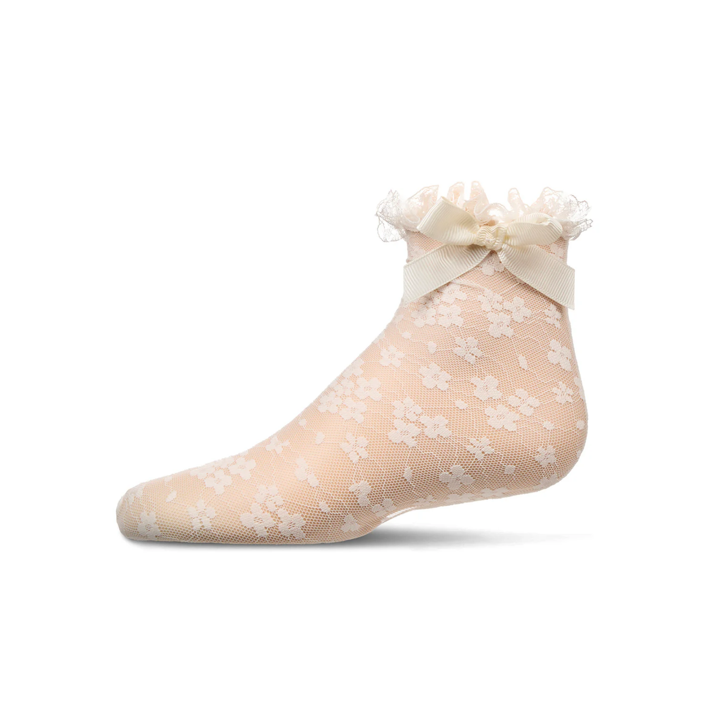 Memoi Floral Lace Bow Anklet - MKF-1012