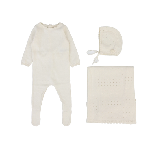 Lilette Dotty Knit Layette Set