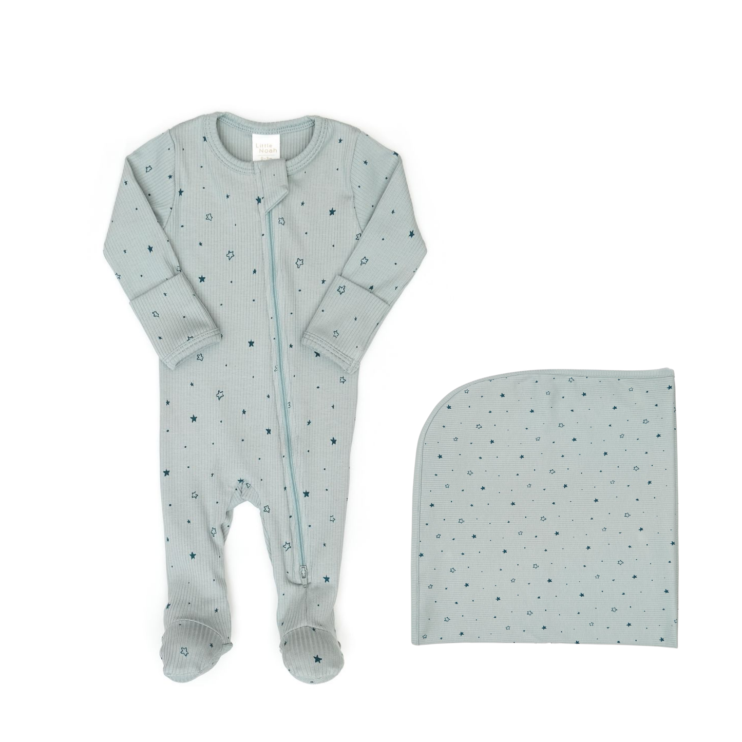 Little Noah Doble Way Zip Little Stars Footie