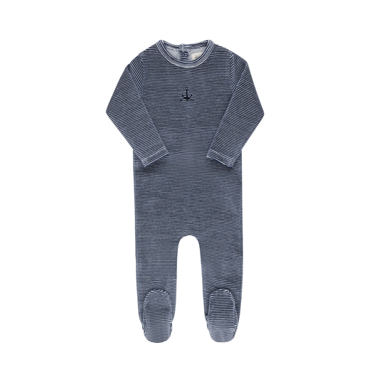 Ely`s & Co Boy Velour Stripe Footie