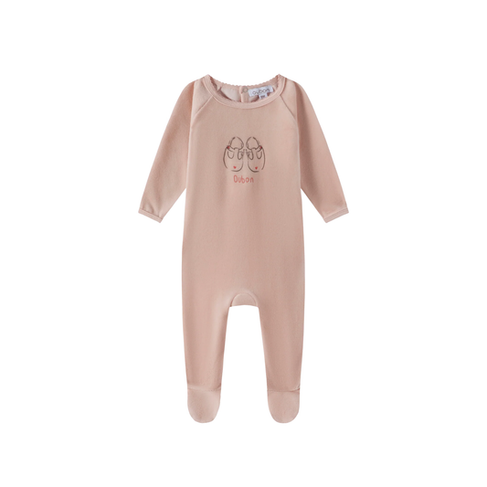 Oubon Velour Shoes Print Footie