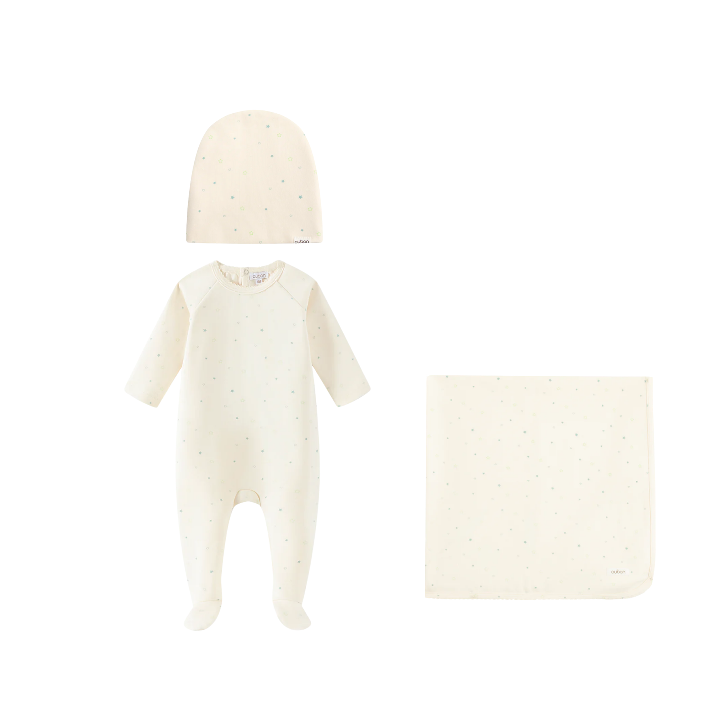 Oubon Cotton Allover Star/Heart Footie