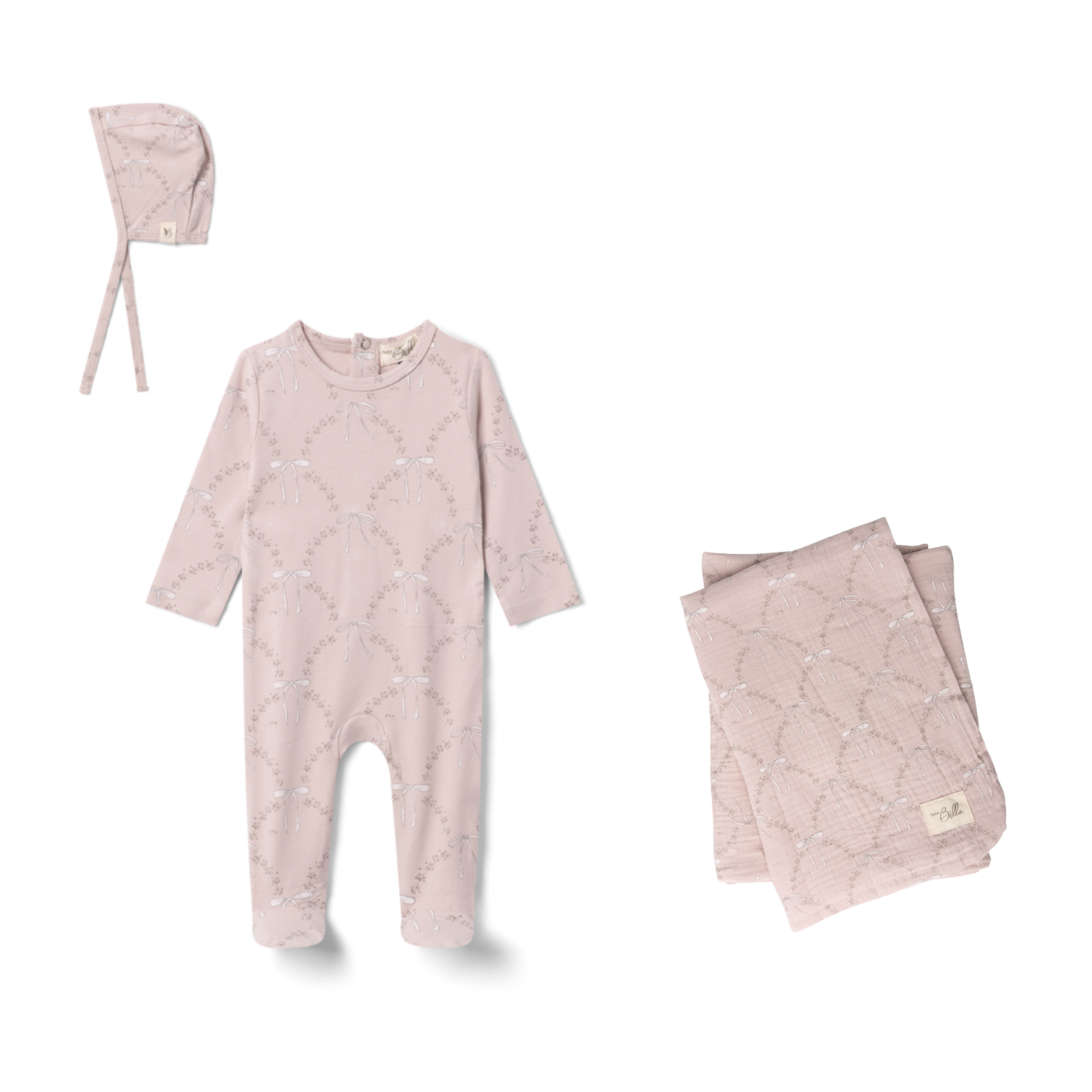 Bebe Bella All Over Bow Print Layette Set