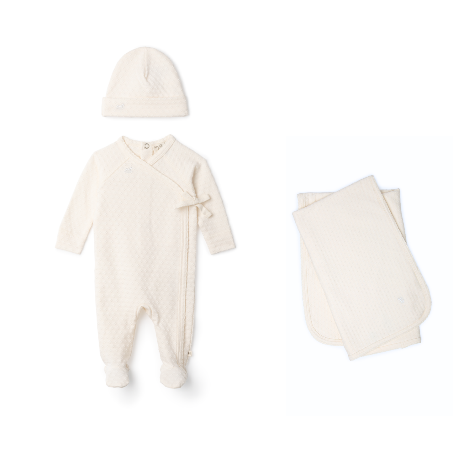 Bebe Bella Embossed Diamond Wrap Stretchie Set