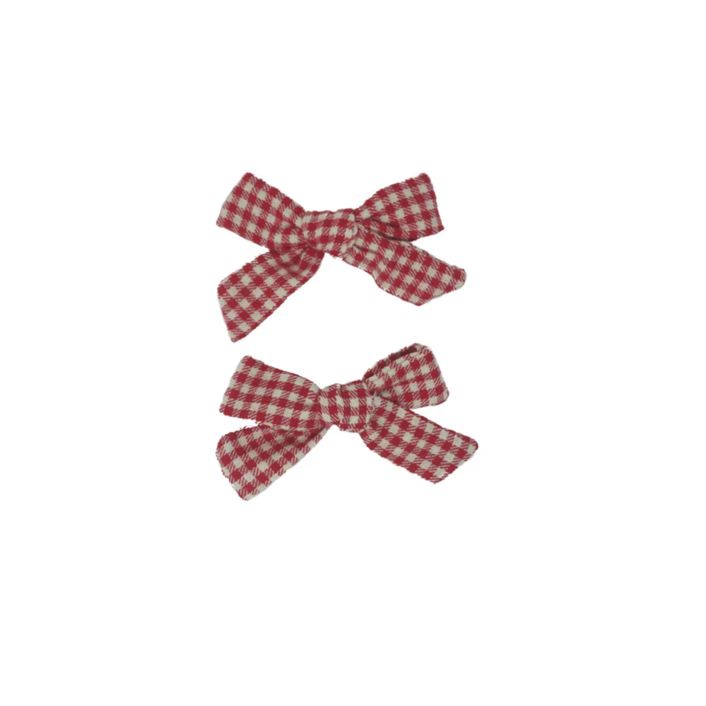 Bandeau Wooly Gingham Mini Bow Clip Set