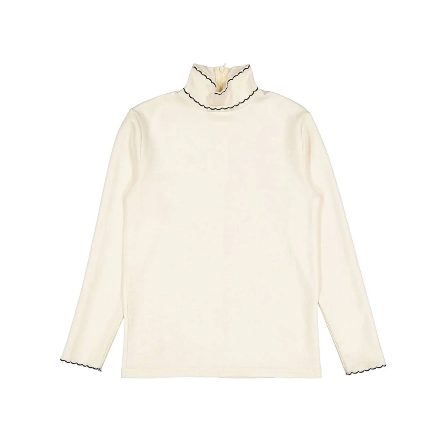 Darlin  Scalloped Trim Turtleneck