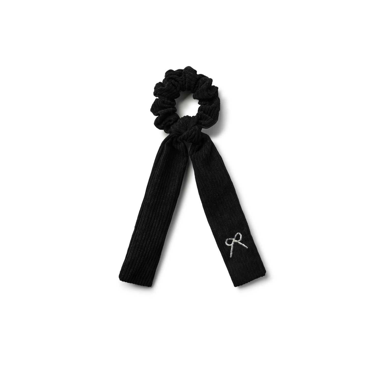 Halo Luxe Mia Corduroy Signature Logo Bow Long Tail Scrunchie