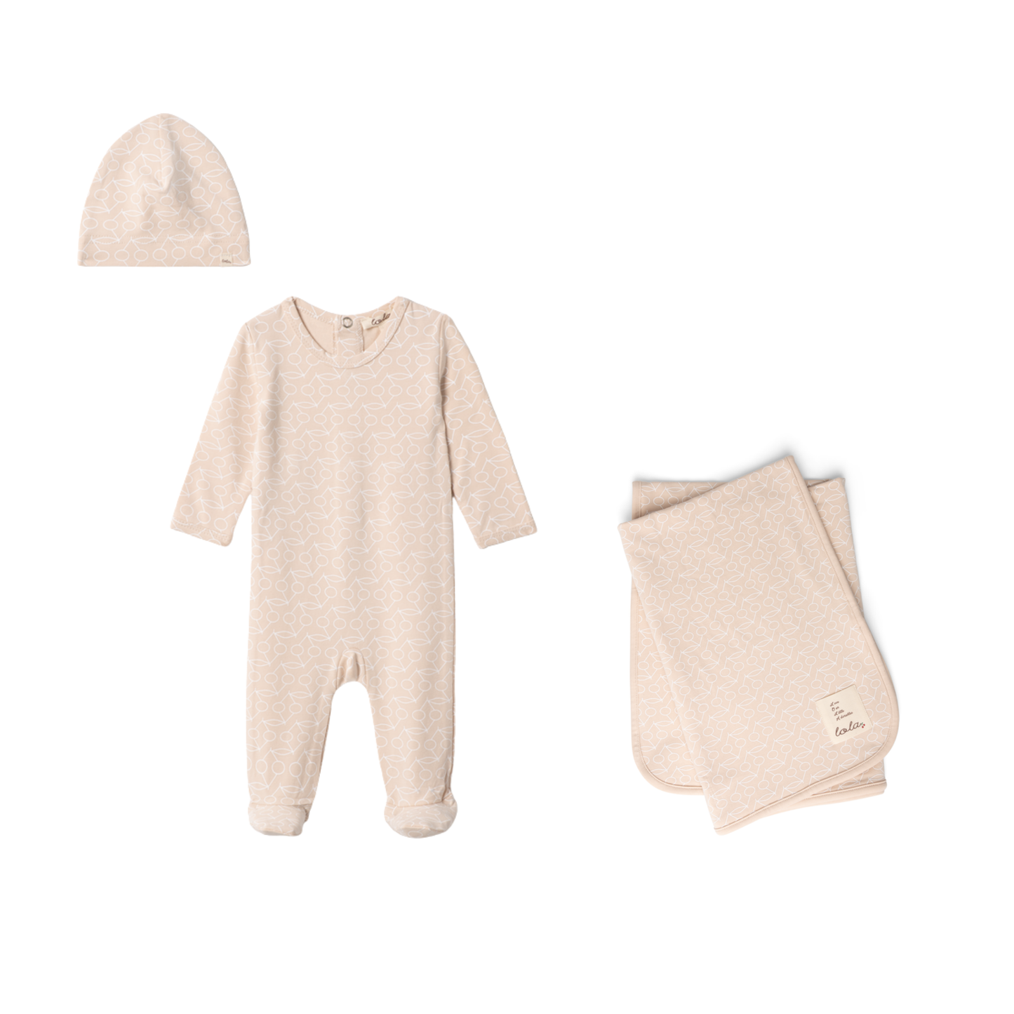 Lola Velour Romper Set With Cherry Print Set