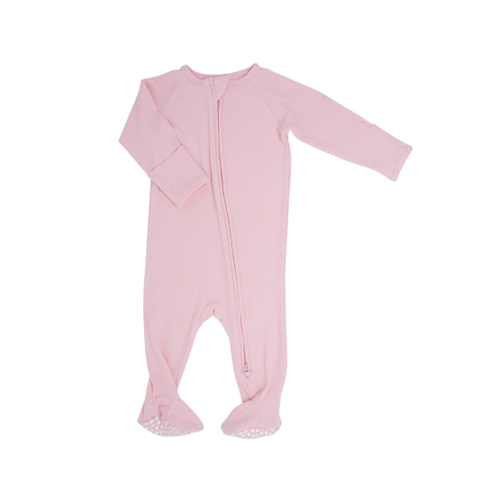 Sweet Bamboo Ribbed Zipper Footie