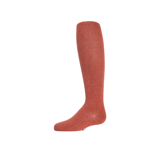 Memoi Girls Soft Pima Cotton Opaque Tights Rust Heather - Mk-301