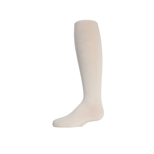 Memoi Girls Soft Pima Cotton Opaque Tights Ivory - Mk-301