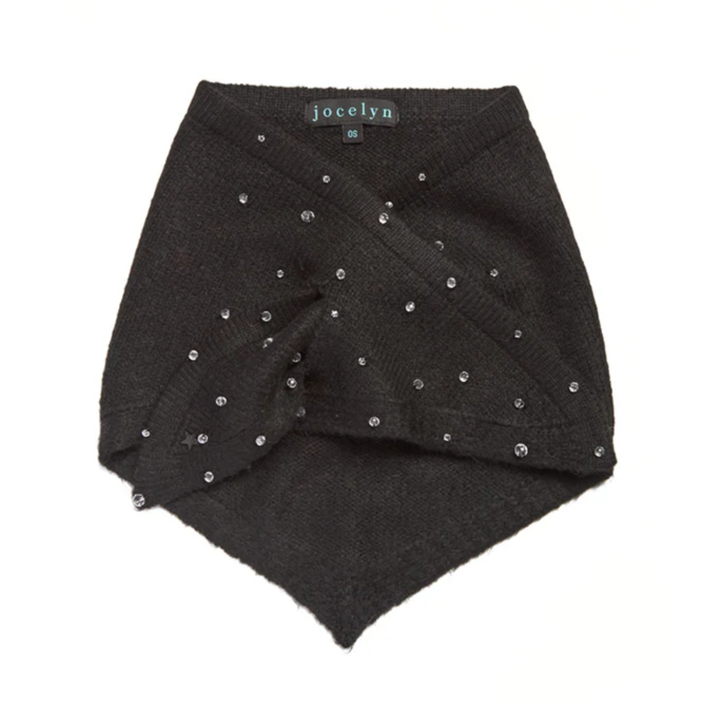 Jocelyn Knit Triangle Pull Thru Scarf with Hand Sewn Beads