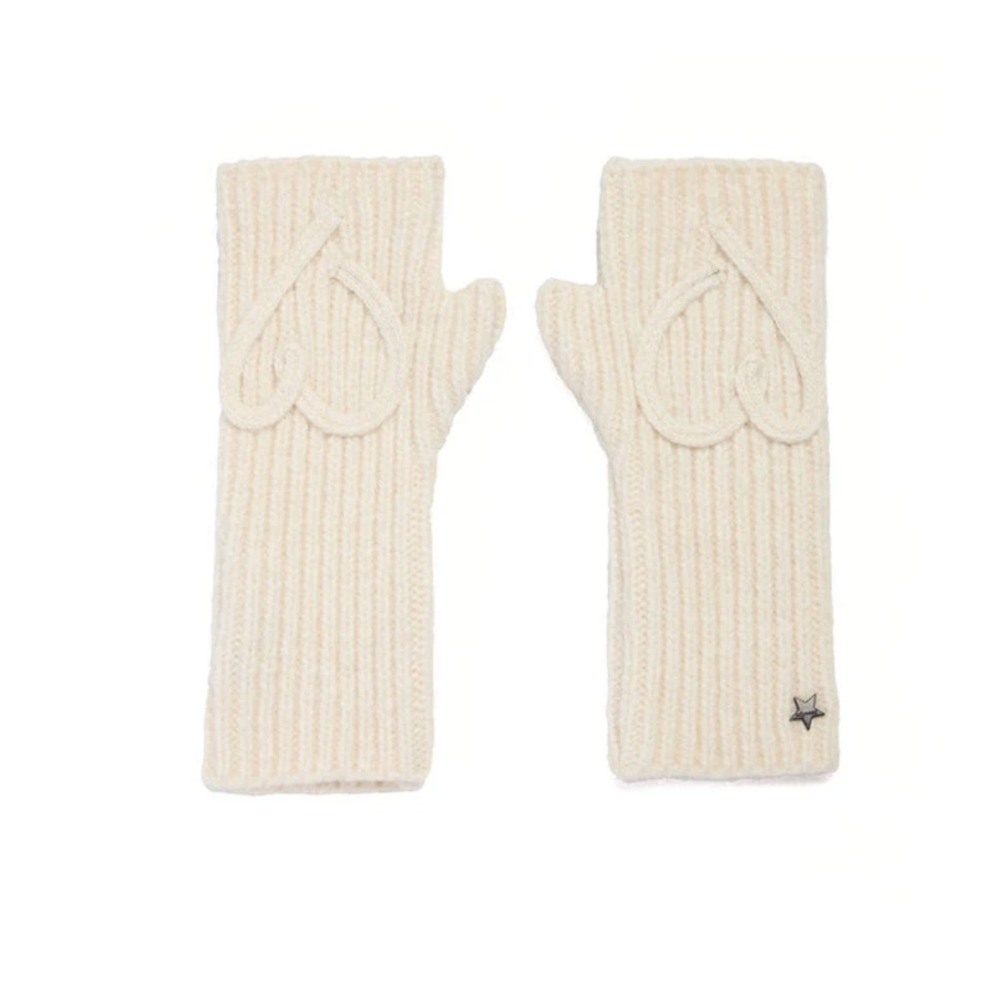 Jocelyn Fingerless Heart Knit Gloves