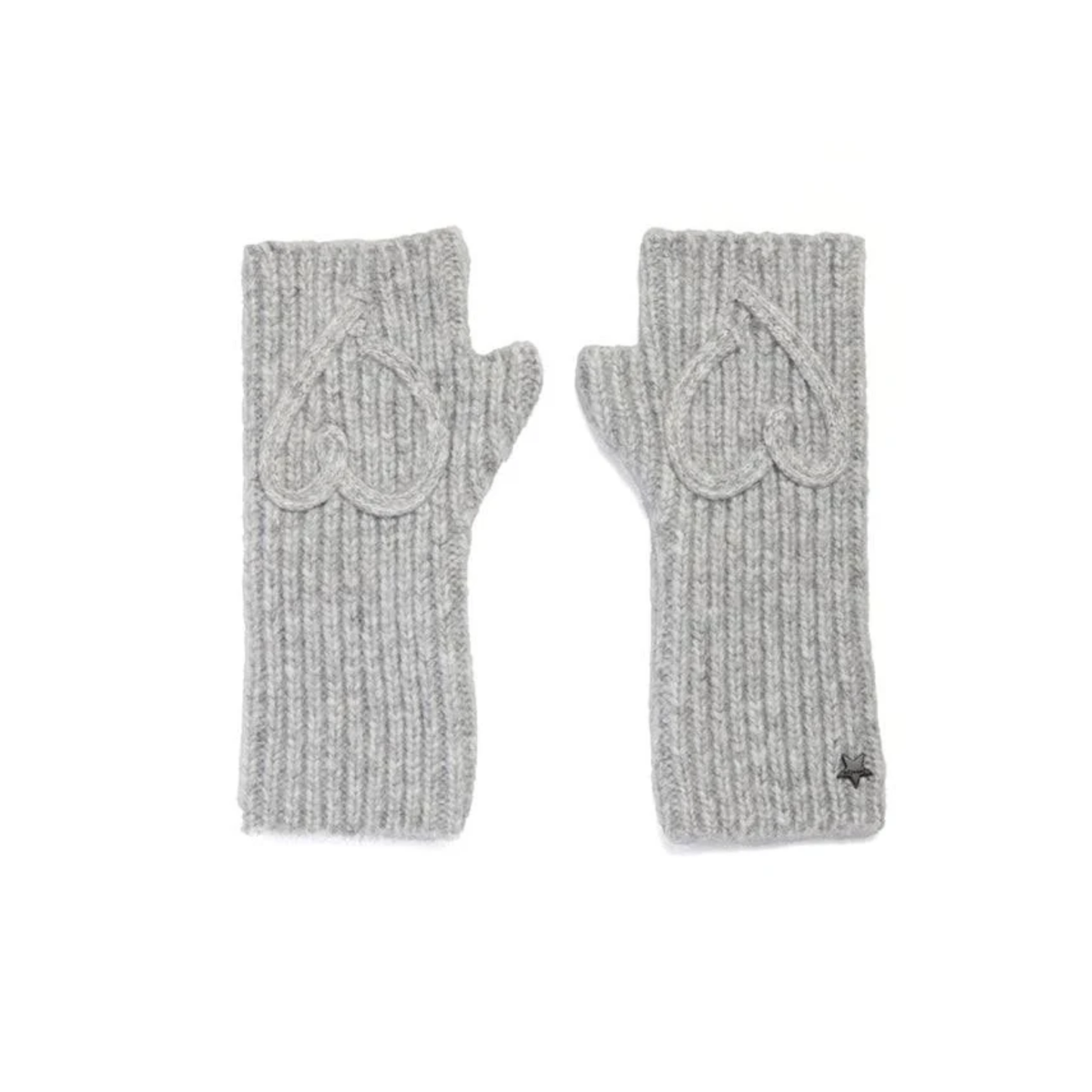 Jocelyn Fingerless Heart Knit Gloves
