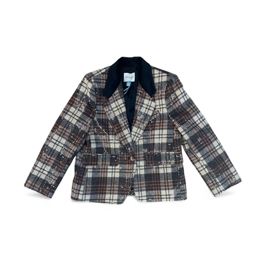 A`Lapage Carla Sequins Tartan Sartorial Blazer