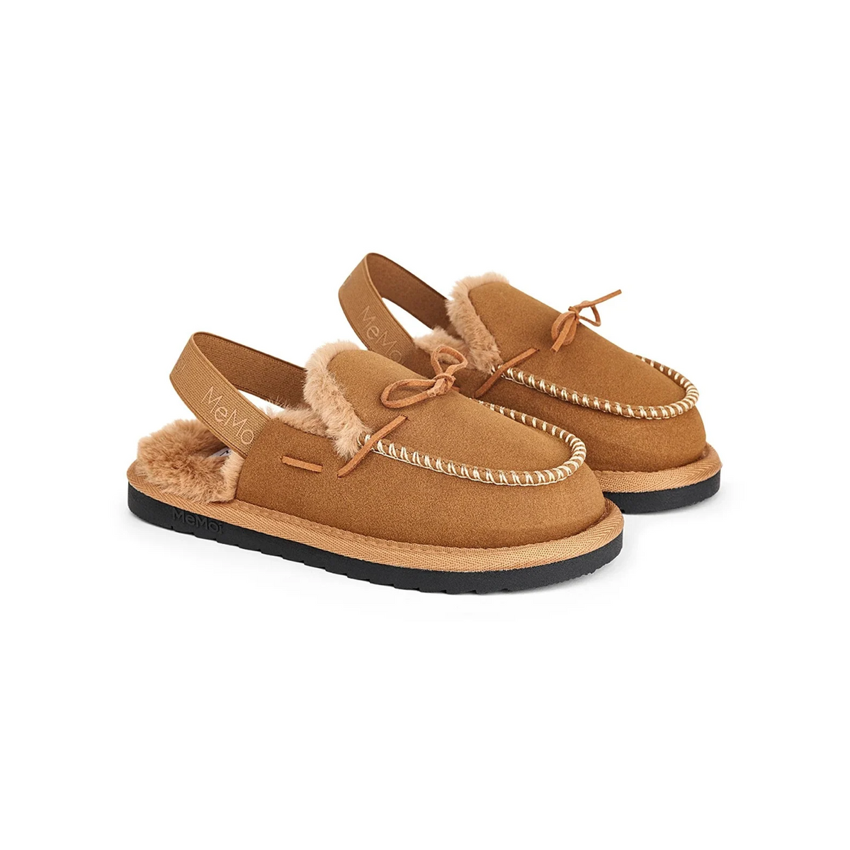 Memoi Tan Suede Bow Slipper