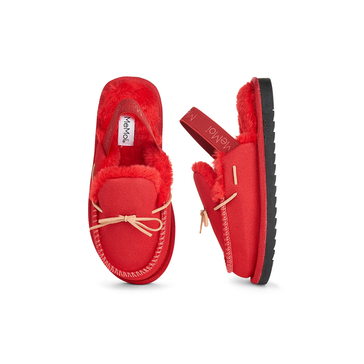 Memoi Red Suede Bow Slipper