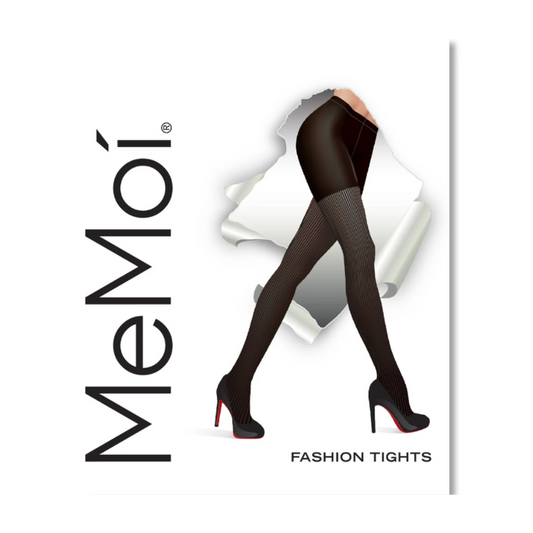 Memoi Womens Twin Rib Opaque Nylon Control Top Tights - Mo-124