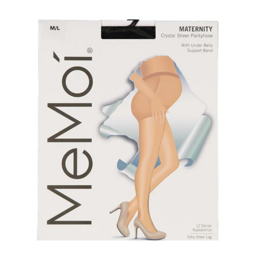 Memoi Womens 12 Denier Sheer Maternity Pantyhose with Extra Large Waist